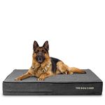 The Dog’s Bed Orthopaedic Dog Bed XL Grey Plush 117x71x15cm, Waterproof Memory Foam Dog Bed