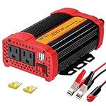 Upgrade 300W Car Power Inverter DC 12V to 110V AC Converter with 2 x 2.1A Dual USB Ports Car Cigarette Lighter Socket Car Charger Adapter ETL Listed