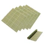 Set of 6 Bamboo Sushi Rolling Mats 9 1/2 Inches Square