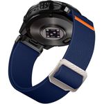 Laffav Strap Compatible with Garmin Fenix 6 Pro Strap/Fenix 6/Fenix 5/Fenix 7 Pro/Fenix 7 Strap, Nylon Stretchy QuickFit 22mm Strap for Garmin Instinct/Epix 2 Pro 47mm/Forerunner 965/955,DarkBlue