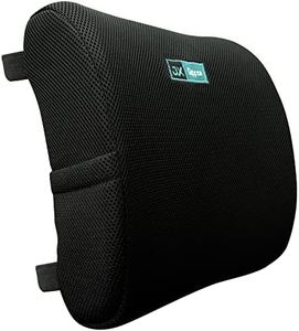 Back Support Pillow,100% Pure Memory Foam Seat Cushion for Back & Sciatica Pain Relief, Ideal Support Pillow for Office Chair, Car Seat.Gaming Chair, Washable Cover with 2 Adjustable Straps