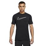 Nike Pro Dri-FIT Men's Slim Fit Short-Sleeve Dri-Fit Top (Black/White, X-Large)