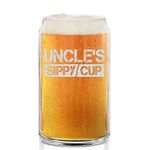 shop4ever® Uncle's Sippy Cup Engraved Beer Can Glass Funny New Uncle Gift Promoted To Uncle