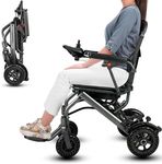 Electric Wheelchair for Adults & Seniors( Lightweight Aluminum Frame )( 3-Second Fold )( Ergonomic Design)( Friendly Mobility Scooter with 360° )All-Terrain Travel, Airplane (Shock Absorption)