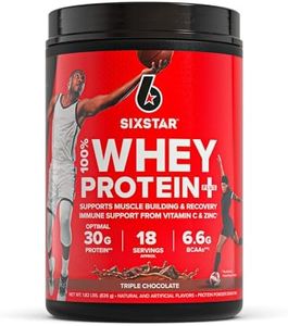 Whey Protein Powder | Six Star Whey Protein Plus | Whey Protein Isolate & Peptides | Lean Protein Powder for Muscle Gain | Muscle Builder for Men & Women | Triple Chocolate, 1.82 lbs (826 g)