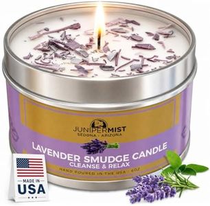 Lavender Sage Smudge Candle (6oz) Soothe & Reset - Pure Sage Energy Cleansing Candle for House Cleansing Negative Energy, Meditation – Spiritual for Protection & Intention –Soy Wax - USA Made
