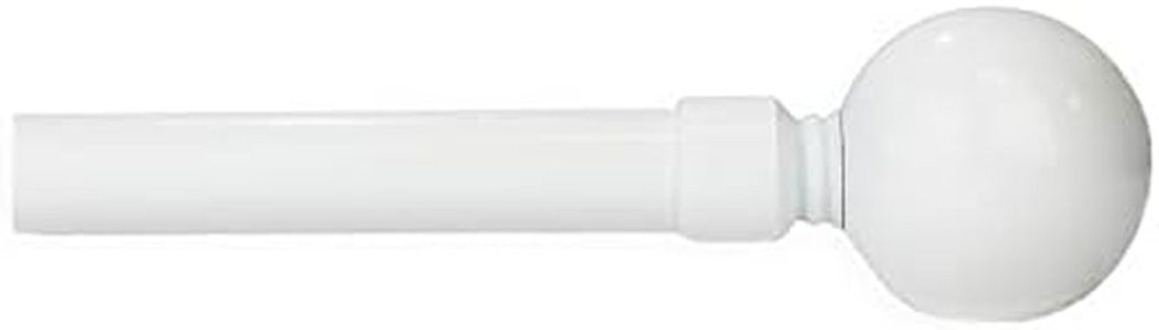 Acomoda Textil - Barra de Cortina Extensible, Barra Universal Decorativa de Metal, Remate Bola. (160x310, Blanco)