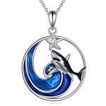 AXELUNA Shark Necklace 925 Sterling Silver Shark Pendant Ocean Jewelry for Women Girls Mother Wife