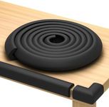 Furniture Edge and Corner Guards | 20.4ft Protective Foam Cushion | 18ft Bumper 8 Adhesive Childsafe Corners | Baby Child Proofing Set NonToxic and Safe for Table, Fireplace, Countertop | Black