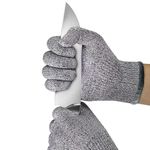 JuanYi Cut Resistant Gloves, L for Adults Cut Proof Gloves, Level 5 Protection with Food Grade for Kitchen, Upgrade Safety Gloves for Meat Cutting, Wood Carving, Slicing, Machine Washable