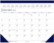 2025 House of Doolittle 22-inch x 17-inch Monthly Desk Pad Calendar, White/Deep Blue (150-25)