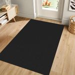 Ivissy Braided Area Rug 3x5 Ft Washable Rugs for Entryway Throw Rugs with Rubber Backing Boho Door Mat Indoor Entrance Cotton Kitchen Rugs Woven Front Door Rug for Foyer Living Room, Black