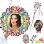 DKDDSSS Diamond Painting Mirror, 5D DIY Diamond Art Painting Mirror Kit, Special Mandala Makeup Mirror for Home Garden Decoration Girls Women Valentine's Day Gift