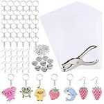 ASTARON 181Pcs Shrinking Plastic Sheets Kit Includes 20 Shrinking Film Art Paper and 161 Pcs Shrinkles Keychains Making Accessories for Kids Craft and Art Supplies