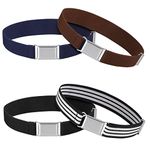 Auidy_6TXD 4Pcs Kids Buckle Belt, Adjustable Elastic Belt with Easy Clasp Stretch Belt for Toddlers Boys Girls Children