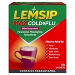 Lemsip Max Cold and Flu Relief Blackcurrant Sachets, Pack of 10