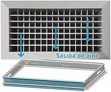 Rejilla de ventilación impulsión doble deflexión plata mate+Marco de montaje
