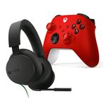 Xbox Wireless Controller – Pulse Red + Xbox Stereo Headset