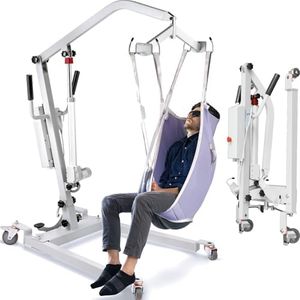 VNN Electric Patient Lift, Foldable Patient Transfer Lift for Home Use, 400lb Weight Capacity with U-Sling, Foldable Hydraulic Full Body Transfer for Home, White, 1 Pack, Installation Free
