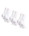 DANISH ENDURANCE 3 Pack Classic Tennis Crew Socks for Sports & Everyday, Trainer socks, Men & Women, White, 6-8