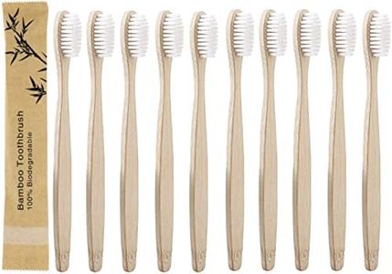 10 Pack Natural Bamboo Toothbrush Bulk Wood Toothbrushes Soft Bristles Teeth brush Eco-Friendly Oral Care - White