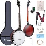 Kmise Banjolele Concert Banjo Ukulele 5 String 38 inch Banjos with Gig Bag Tuner Pickup Multifunctional Strap Strings Picks Bridge Ruler Wrench (MI2953)