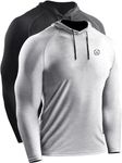 NELEUS Men's Dry Fit Athletic Shirt Workout T-Shirt | Long Sleeve Shirts for GYM (Large, 5071# Dark Grey/Light Grey,2 Pack)