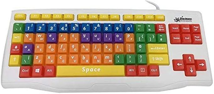 Playlearn Special Needs Children's Computer USB Keyboard - Upper CASE & Lower CASE - Colour Coded SEN