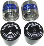 Two Bearing Buddy Protectors (2.047" Diameter) 2047 Chrome Finish With Two Bras