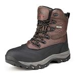 NORTIV 8 Men's Men's Winter Snow Boots Insulated Waterproof Construction Hiking Shoes,Size 10,Dark/Brown/Black,160443-M