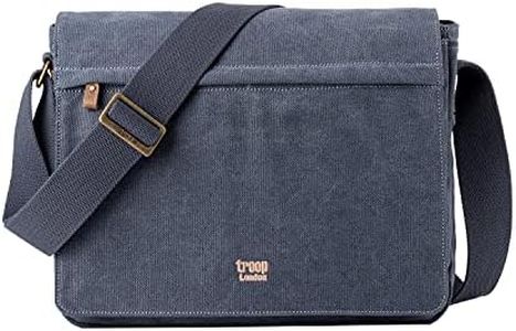TRP0240 Troop London Classic Canvas Laptop Messenger Bag (Blue)