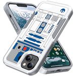 Candykisscase Case for iPhone 14 Plus, R2D2 Astromech Droid Robot Pattern Shock-Absorption Hard PC and Inner Silicone Hybrid Dual Layer Armor Defender Case for Apple iPhone 14 Plus 6.7 inch