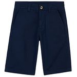 CityComfort Boys Chino Shorts with Adjustable Waist, Breathable Cotton (Navy, 13-14 Years)