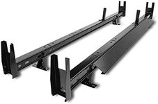 Galaxy Auto Universal Roof Ladder Rack for Vans Without Rain Gutters - Adjustable Dual Cross Bar with Two Ladder Stoppers