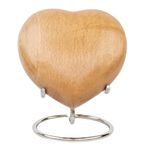 STONLIF Classic Heart Shaped Wooden Urns for Human Ashes | Adult - Male, Female | Cremation Memorial Ash Urn | Natural Beech Wood Small Keepsake Urn - 4 Inches, 1 Pc