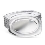 Zuvo Serving Platters for Party Food - Pack of 20 - Large Aluminium Foil Trays - 35x23cm / 14" - Oven & Freezer Safe Buffet Serving Platters for Parties