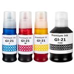 LAIPENG GI-21 GI21 Ink Refill Bottles Compatible for Canon GI-21 GI21 Refill Ink Bottles for Canon G3260 G3270 G2260 G1220 G1230 G2270 G4270 Printers 4 Color Multipack (BK/C/M/Y)