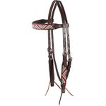 Cashel Beaded Triangle Browband Headstall, Chocolate-Tan