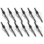 KLY 12PC 3 Blades Archery Broadheads 100 Grain Screw-in Arrow Heads Arrow Tips Black (Black)