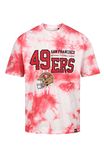 Recovered San Francisco 49ers NFL Tie-Dye Relaxed Oversized T-Shirt Red White