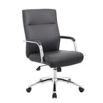 Boss Office Products Desk-Chairs, CaressoftPlus, Black, 30" D x 27" W x 43" H