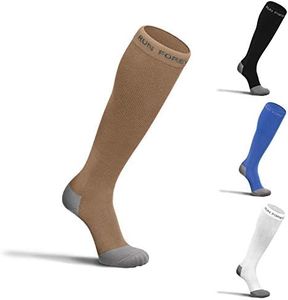 Compression Socks for Men & Women – 20-30mmHg Medical Grade Graduated Stockings (Beige, Large)