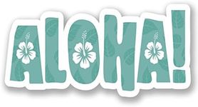 2 x 10cm/100mm Aloha Hawaii Vinyl SELF Adhesive Sticker Decal Laptop Travel Luggage Car Bike Sign Fun #5320