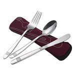 Callyne Set of 3 Stainless Steel Camping Flatware Set with Case