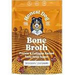 Honest Dog Co. Bone Broth Powder for Dogs - High in Protein & Collagen - 100% Natural Dog Food Topper - Dog Chicken Gravy Granules (250 grams, 50 Scoops)