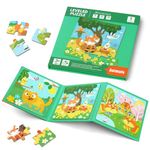 Aolso Magnetic Puzzles for Kids Ages 3-5, 3-in-1 Jigsaw Puzzles, Animal Jigsaw Puzzles Book for Toddlers, Travel Games and Travel Toys, Learning Magnet Gift for Road Trip