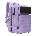 Tmerri Jw 45L Military Tactical Backpack for Men Molle Rucksack Bug Out Bag Large Survival Hunting Hiking Army Backpack, Lilac, X-Large, Daypack Backpacks