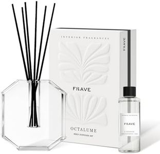 Frave OctaLume Crystal Reed Diffuser with 100ml 4 Season Scent Oil, Luxury Glass Vase Diffuser for Home, Room Freshener Air Diffusers, Decorative Reed Diffusers for Living Room, Bathroom