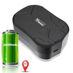 4G LTE GPS Traker Rechargeable Magnetic Car Tracker NO Monthly Fee, 240 Days Long Standy Real Time Tracking and Alerts Full Global Coverage Location Waterproof Vehicle Tracker Devices with Free APP