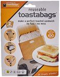 toastabags 100 use. Pack of 2. Perfect toasted sandwiches in your toaster. No mess, No Stress